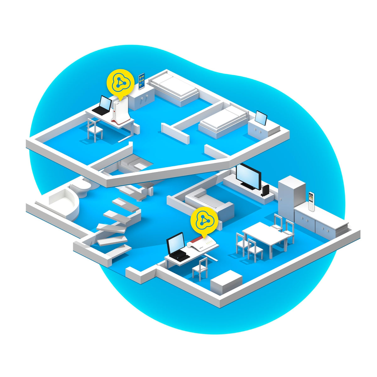 WLAN Repeater Repeater 6000 Mesh Wi-Fi 6 bis 6000 MBit/s Dualband mit Gigabit-LAN und Netzteil