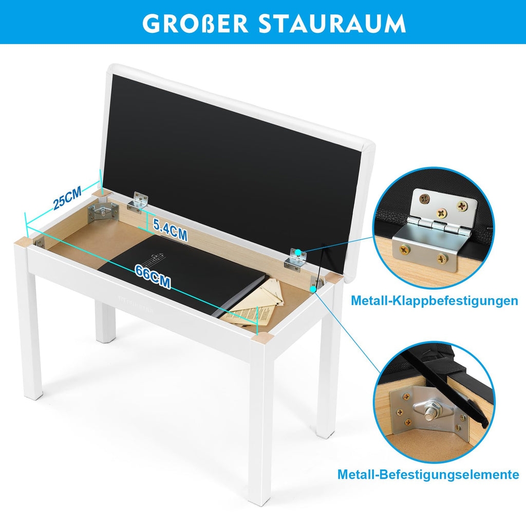 Digitalpiano-Set mit 88 halbgewichteten Tasten, Klavierhocker und 3 Pedalen in Weiß