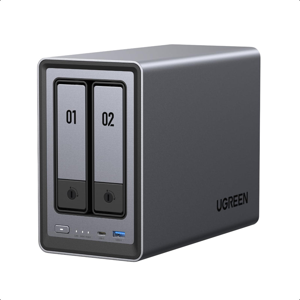 2-Bay NAS DXP2800 Intel N100 8 GB DDR5 2,5 GbE 2 M.2 NVMe Steckplätze bis 76 TB ohne Festplatten