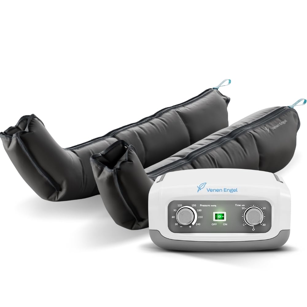 Beinmassagegerät mit 2 Beinmanschetten und 4 Luftkammern, luftbetriebene Kompressionsmassage für Beine und Füße