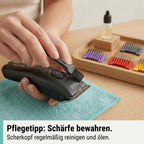 Akku-Haarschermaschine Arco Pro für Hunde und Katzen mit 1,5 mm Edelstahlklinge 120 Min Akkulaufzeit Aufsteckkämmen