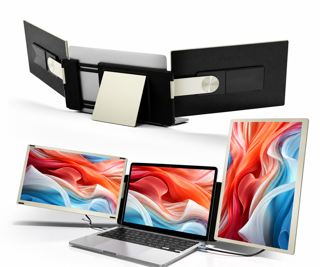 15,6"""" Laptop-Bildschirm-Extender mit 120% sRGB FHD 1080p, tragbarer Triple-Monitor-Erweiterung für Windows, Mac, Chrome und Android