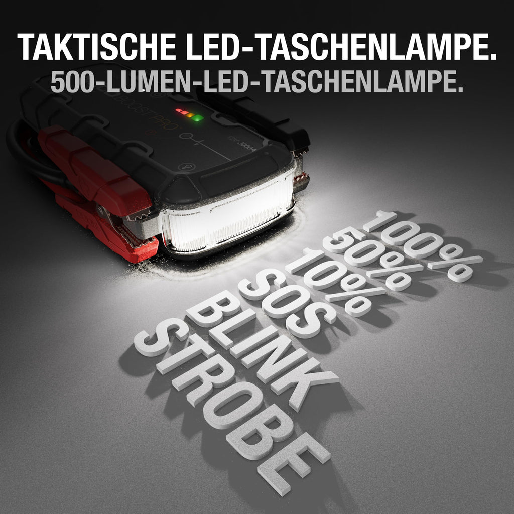Starthilfe Powerbank 3000A für Benzin bis 9,0L und Diesel bis 7,0L, 12V Lithium mit LED und USB-C