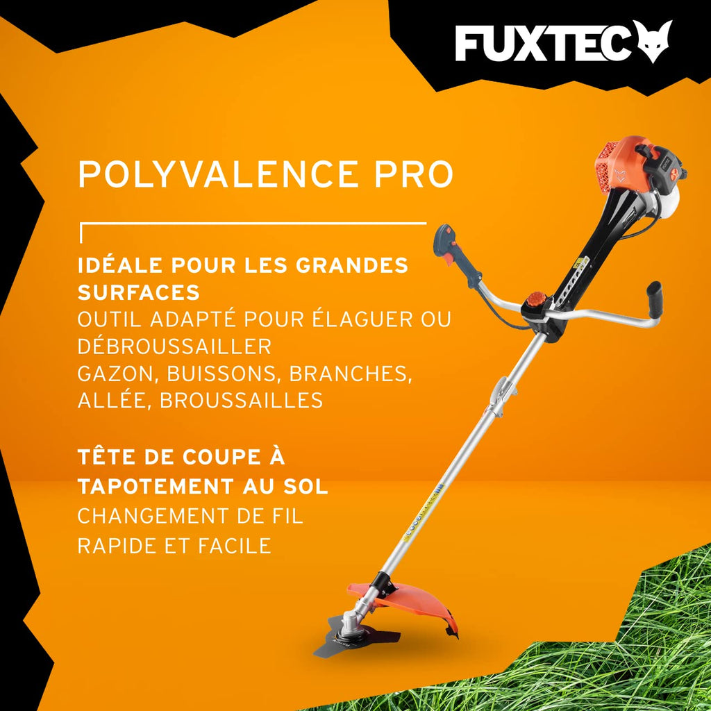 Débroussailleuse thermique FX-PS162 62 cm³ 3,5 CV système antivibration 2 en 1 coupe bordure tête fil et lame 3 dents