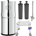 Système de filtration d'eau par gravité Earth WEEP850 8,5 L en acier inoxydable AISI 304 avec 2 filtres O'Pure 2 et robinet indicateur de niveau