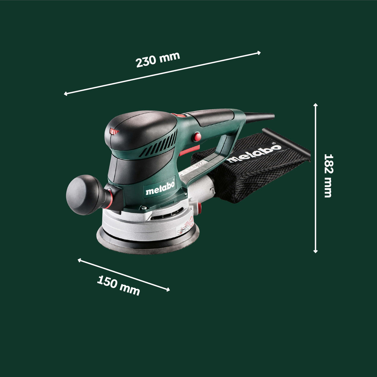 Exzenterschleifer SXE 450 TurboTec mit Duo-Schwingkreisverstellung und Vario-Elektronik, 350 W, 4 m Kabel