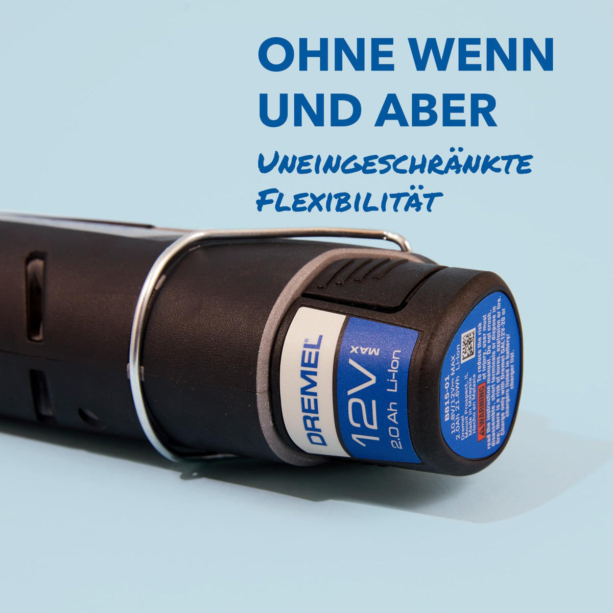 Akku-Multitool 12V 2Ah mit 2 Akkus, 5 Aufsätzen und 65 Zubehören in Dremel Box zum Schneiden, Gravieren, Schleifen und Polieren