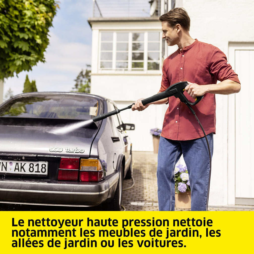 Nettoyeur haute pression K 4 FJ Home 130 bar débit 420 l/h avec pistolet HP lance Vario Power rotabuse buse à mousse et Home Kit