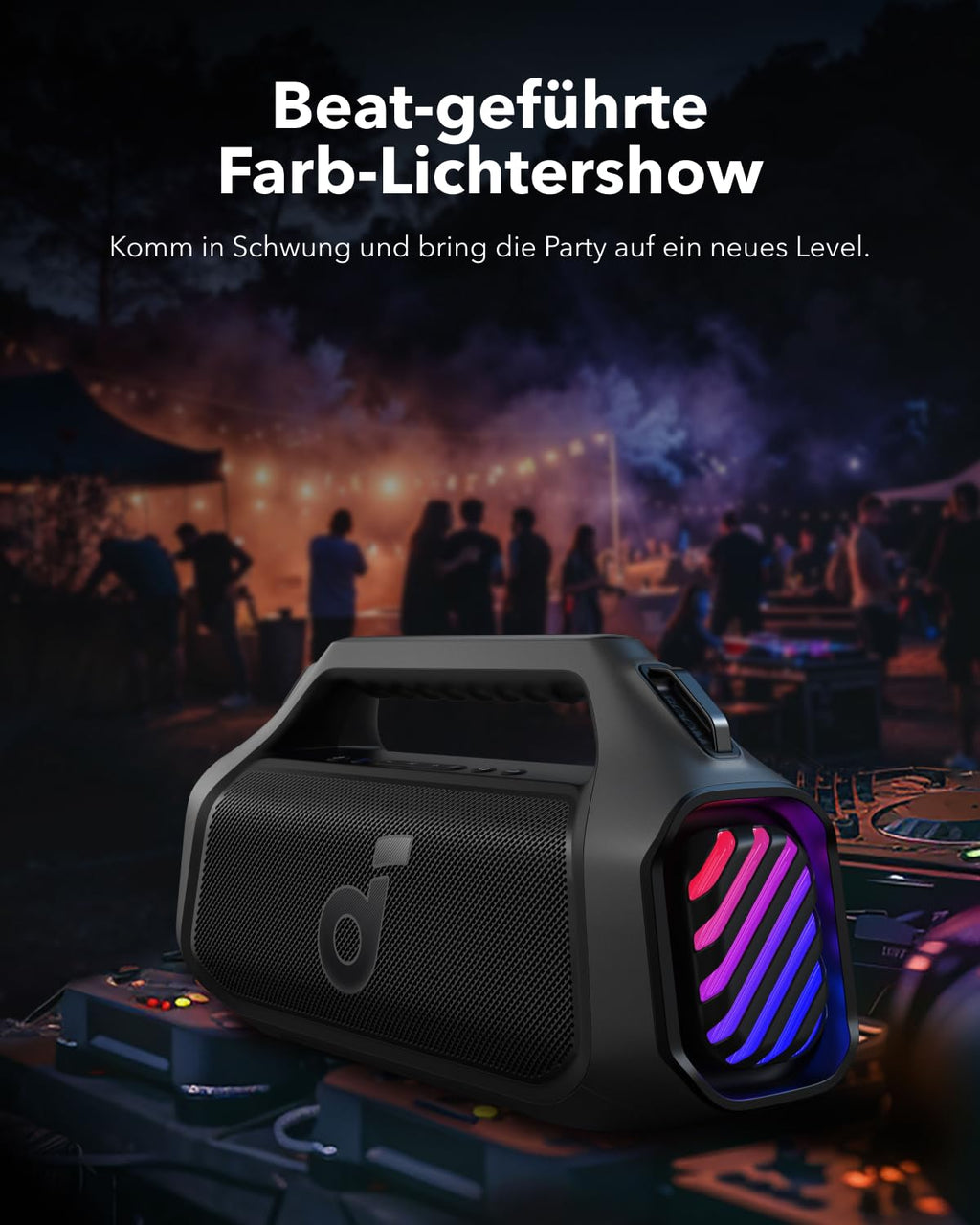 Bluetooth-Lautsprecher Boom 2 Plus 140 W Stereo IPX7 wasserdicht 20 Stunden Akkulaufzeit 30 W Schnellladung integrierte Powerbank