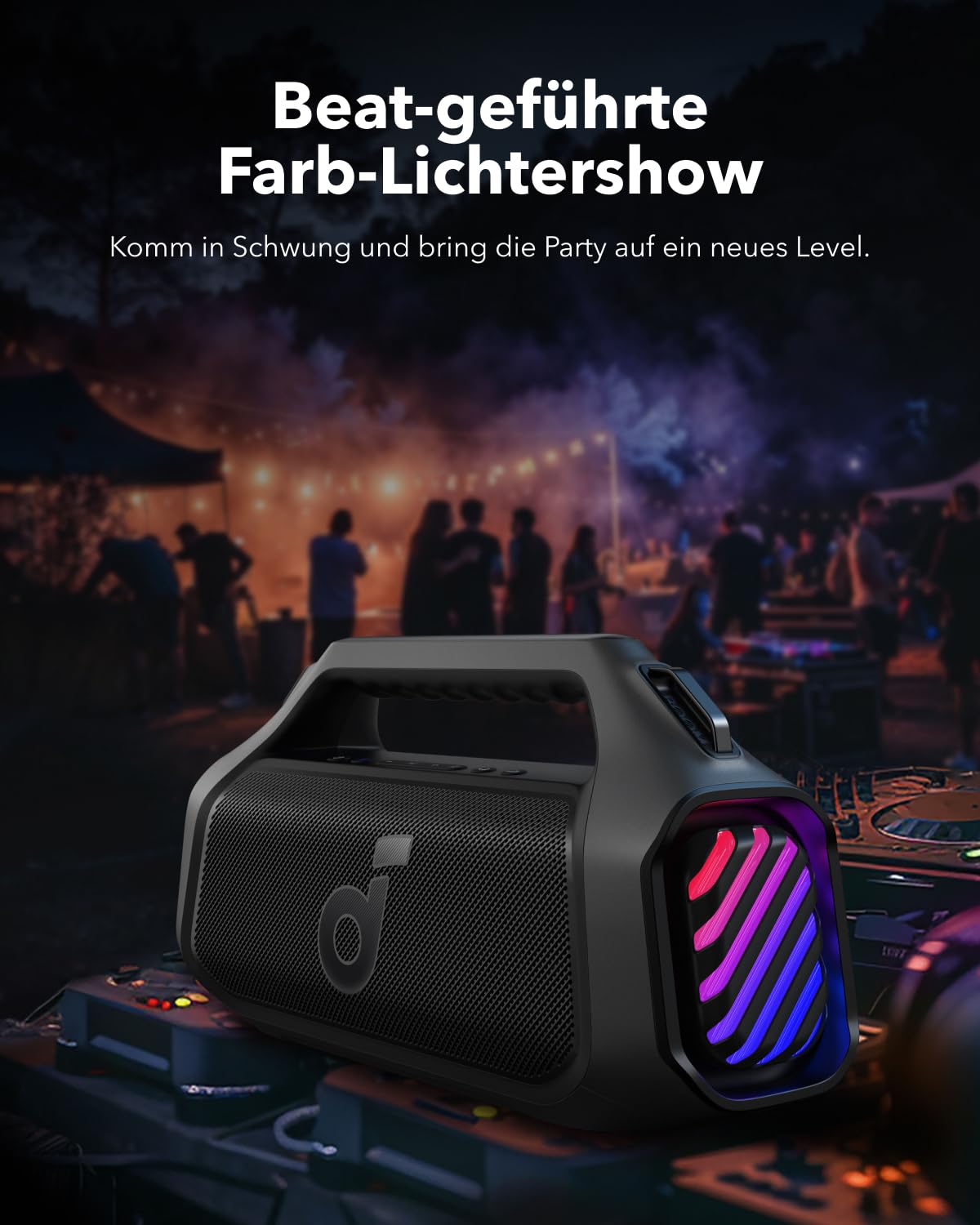 Bluetooth-Lautsprecher Boom 2 Plus 140 W Stereo IPX7 wasserdicht 20 Stunden Akkulaufzeit 30 W Schnellladung integrierte Powerbank