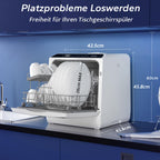 Tischgeschirrspüler mit 5+1 Programmen, 5-L-Wassertank und 360°-Reinigung, 45,8 cm breit