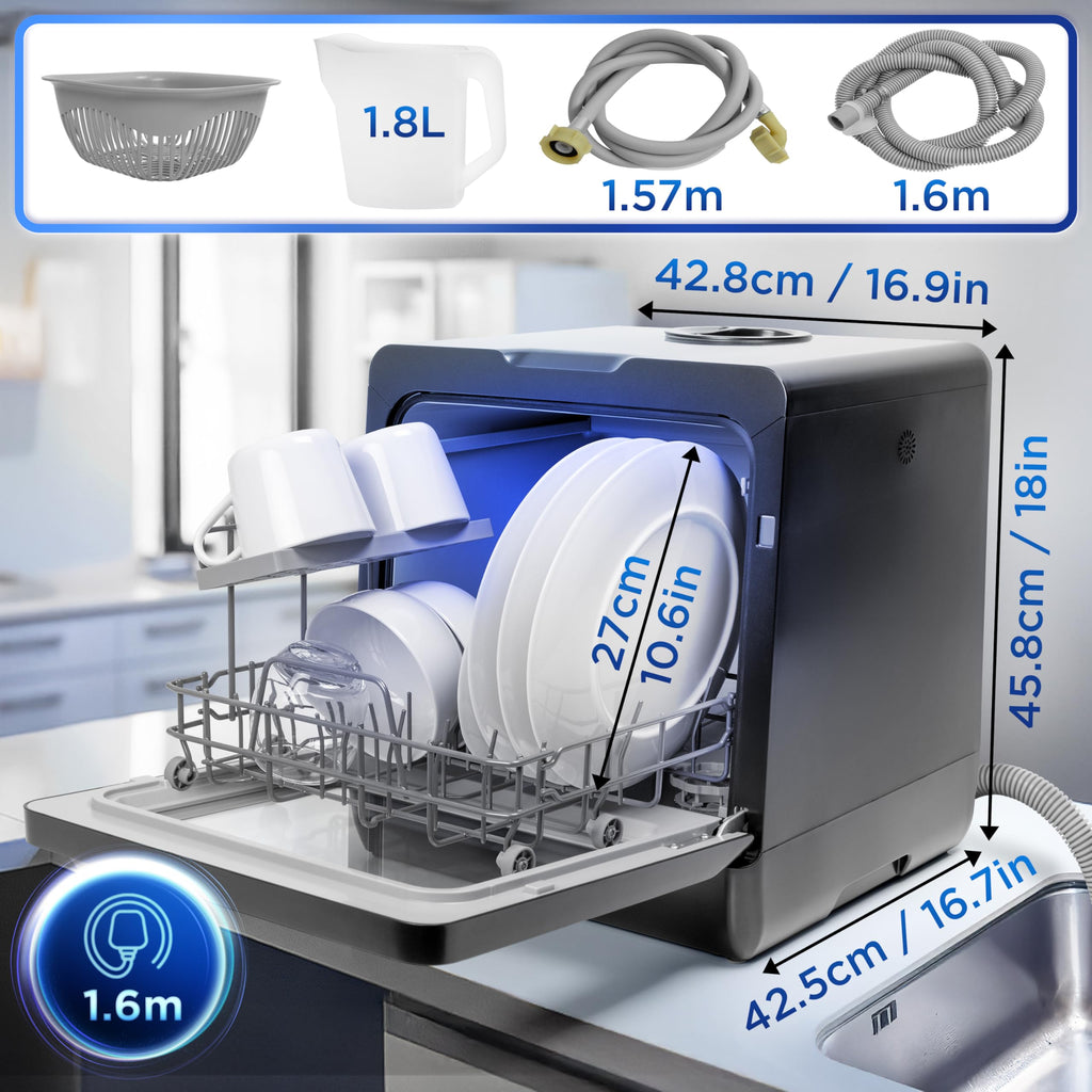 Lave-vaisselle de table DW5 BK 950W compact 7 programmes de lavage écran tactile séchage