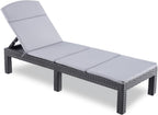 Bain de soleil jardin pliable dossier réglable en résine imitation rotin avec coussin lot de 2 dimensions 186 x 60 x 29 cm