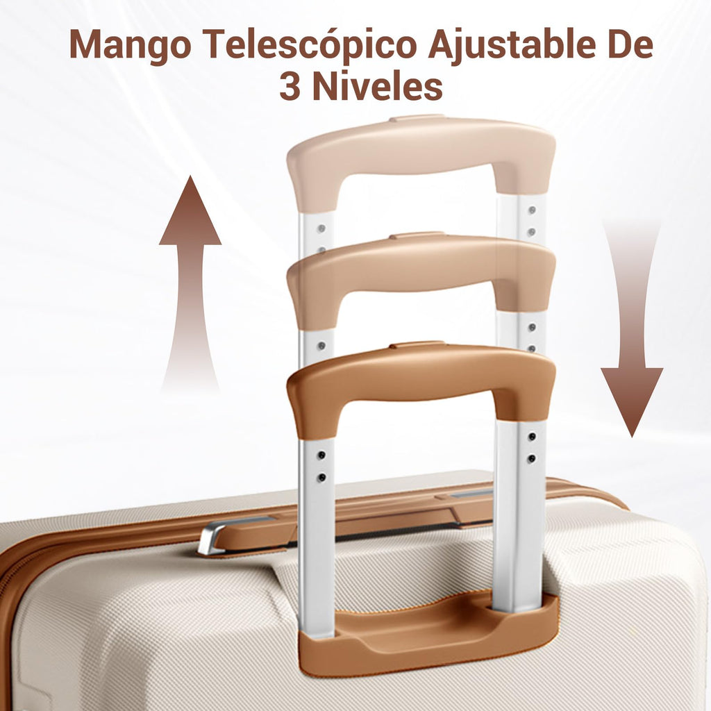 Set de 6 valises rigides de voyage 55 65 74 cm 4 roulettes avec vanity case et sac de voyage pliable