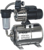 Hauswasserwerk HWW INOX 1300 Plus F mit Edelstahl-Druckkessel, 1200 W Jet-Pumpe, 4350 l/h, 50 m Förderhöhe und Vorfilter
