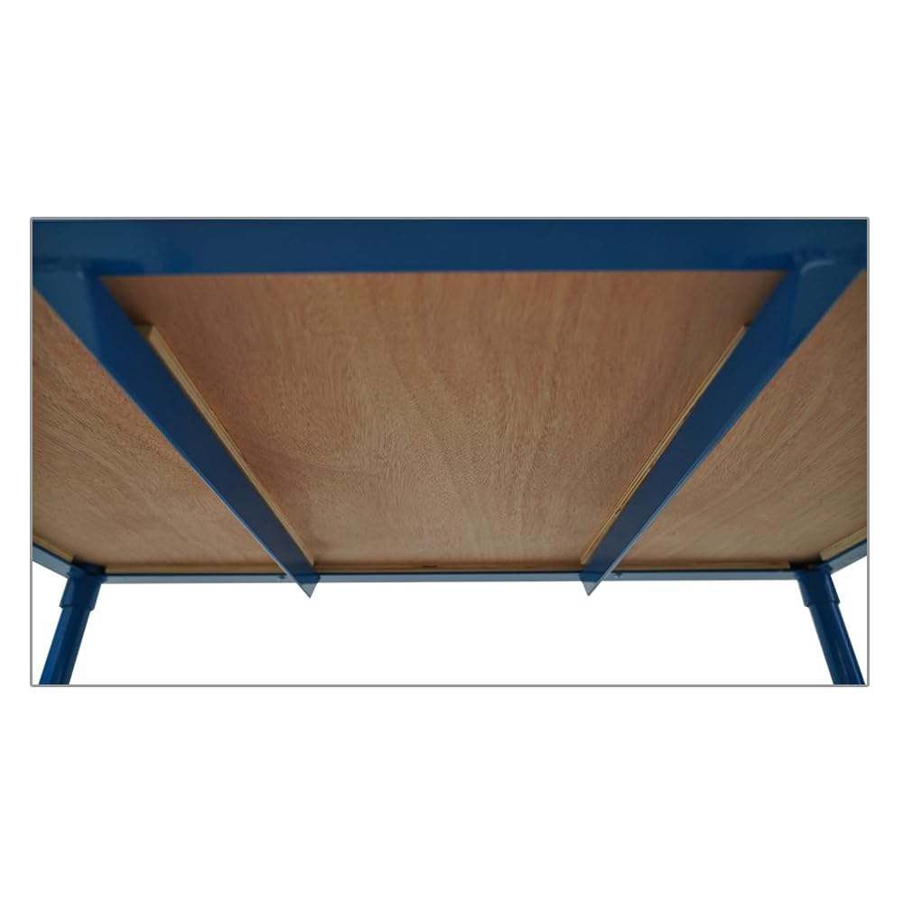 Tischwagen Transportwagen mit 2 Etagen, 95x50x97 cm, 2 Lenk- und Bockrollen, Traglast 400 kg, lichtblau