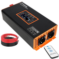 Convertisseur 12V 220V pur sinus 2000W avec puissance crête 4000W 2 prises CA port USB écran LCD et télécommande