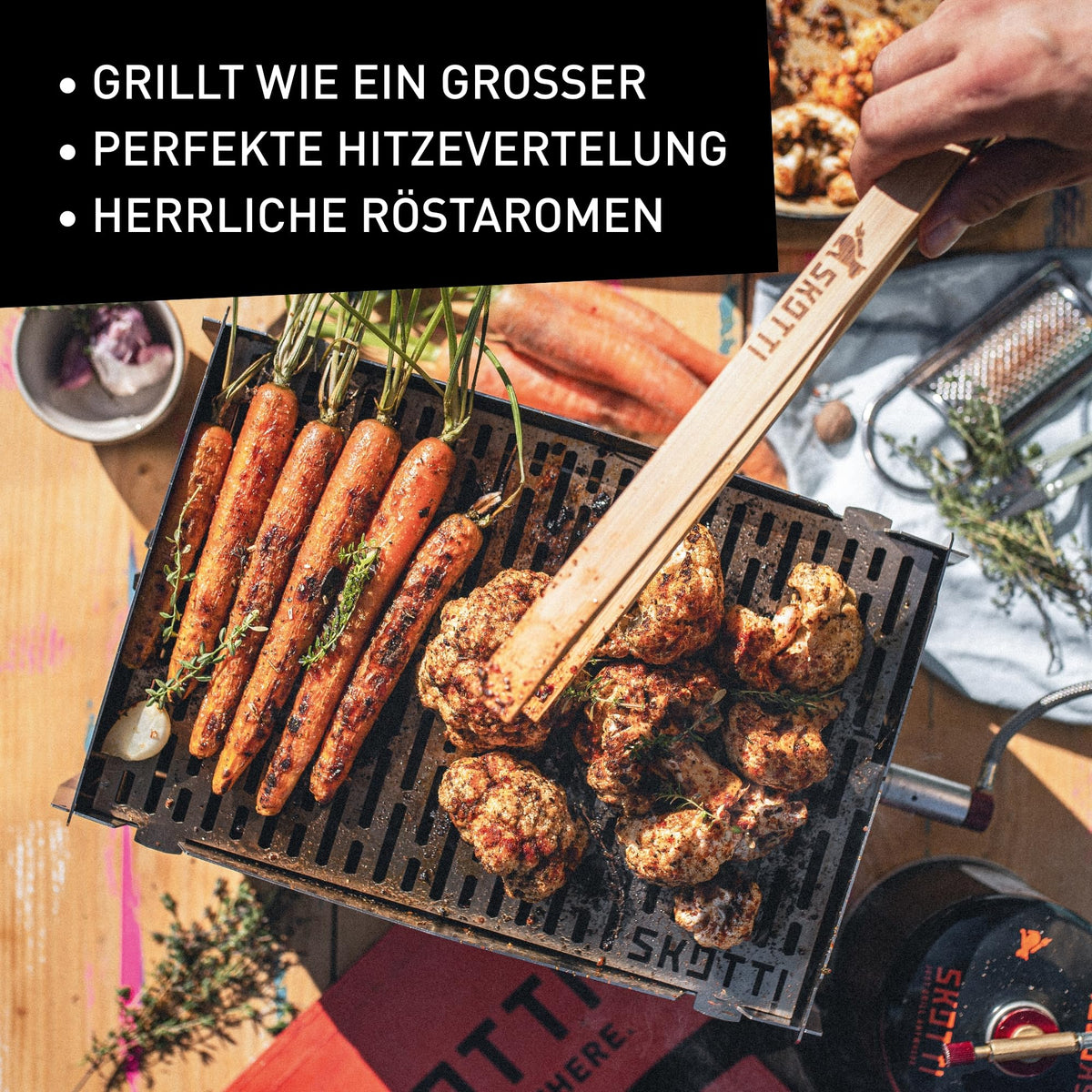 Faltbarer Camping Gasgrill aus Edelstahl, 3,3 kg, für EN 417 Schraubkartuschen