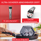 Topf- und Pfannenset 20-teilig mit abnehmbarem Griff, Edelstahl, Induktion, Antihaftversiegelung