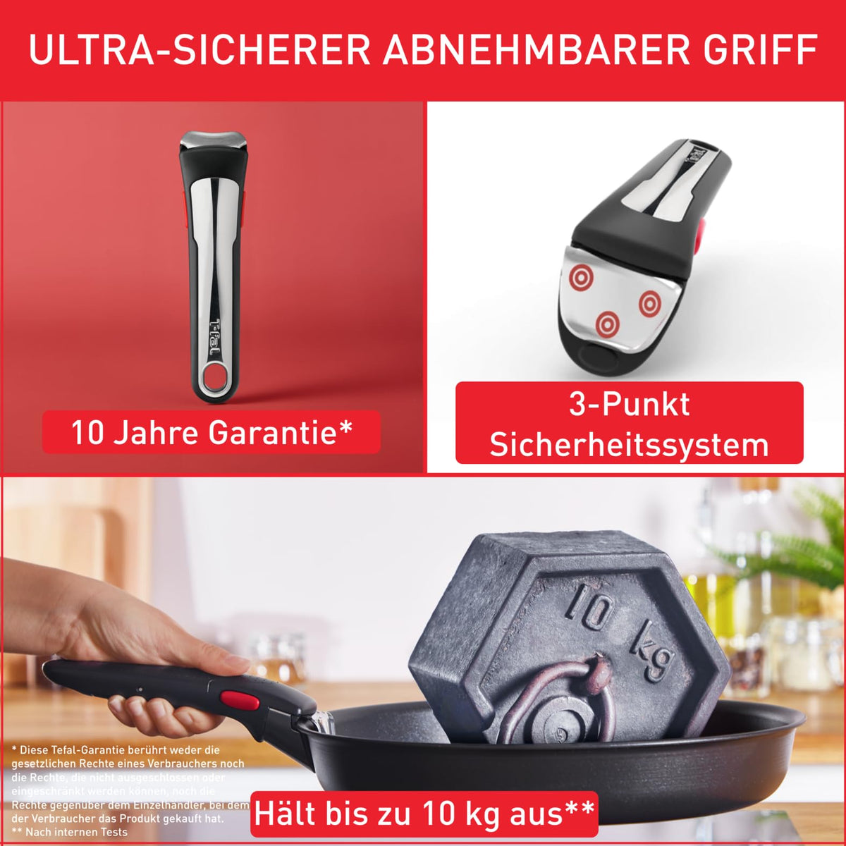 Topf- und Pfannenset 20-teilig mit abnehmbarem Griff, Edelstahl, Induktion, Antihaftversiegelung