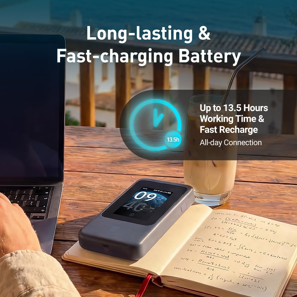 5G Reiserouter GL-E5800 MUDI 7 mit Tri-Band Wi-Fi 7, eSIM und 2,8-Zoll-Touchscreen