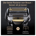Elektrorasierer Series 9 Pro+ 9517s für Herren mit ProTrimmer, 60 Min Akkulaufzeit, für Nass- und Trockenrasur, inkl. Reiseetui und Reinigungsbürste