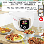 Multicuiseur intelligent Cookeo CE85CA10 6 L 1600 W avec écran tactile recettes intégrées et application de cuisson