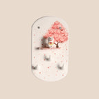 Porte-clés mural en céramique avec fleurs de cerisier, crochets muraux, ornement floral Sakura, inclut figurine Shiba Inu amovible