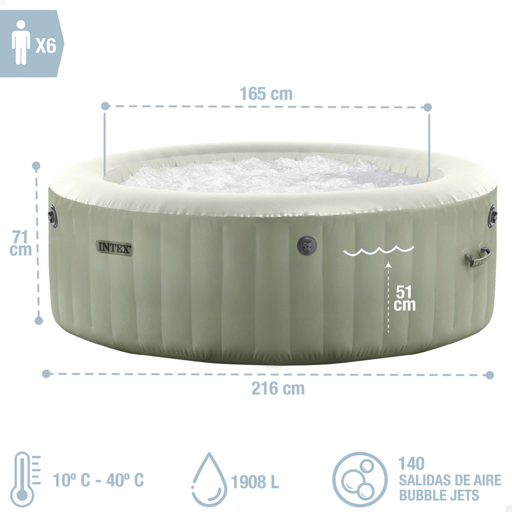 Spa gonflable PureSpa Olive 28428NP 6 places capacité 1098 litres avec diffuseur à bulles et accessoires de filtration