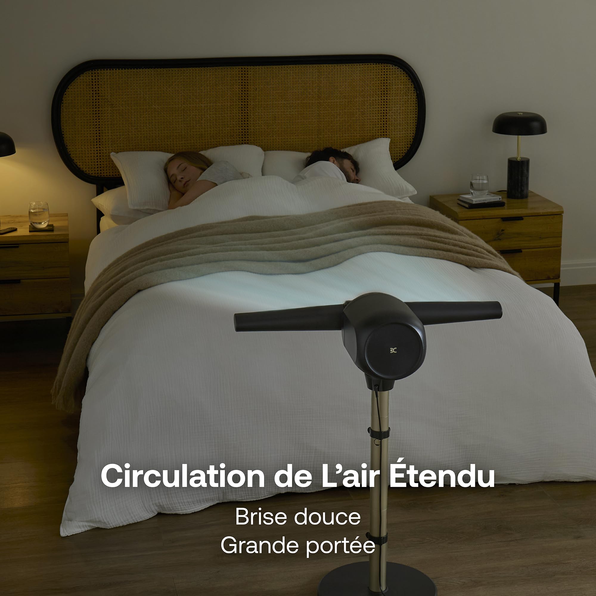 Ventilateur sans pales FlexBlade sur pied double direction oscillation 90° 5 vitesses minuterie télécommande magnétique