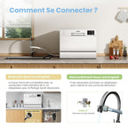 Lave-vaisselle compact TD602E-W 6 couverts 6 programmes écran LED démarrage différé 47 dB