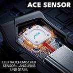 Alkoholtester X mit elektrochemischem Sensor 2 AAA-Batterien Transporttasche und 6 Mundstücken