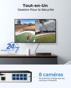 4K PoE NVR RLN8-410 8 canaux avec disque dur 2 To enregistreur vidéo réseau pour caméras IP PoE jusqu'à 8MP