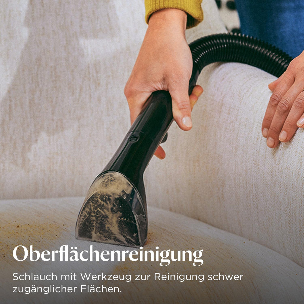 Teppichreiniger mit HydroSteam-Technologie, 1300 W, 3670N, inkl. Schlauchsystem, Tough Stain Tool und 3 Reinigungslösungen