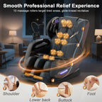 Massagesessel mit 14 Massagerollen und 8 Airbags, Zero-Gravity-Funktion sowie Wärmefunktion für Beine und Taille, Bluetooth-Lautsprecher und