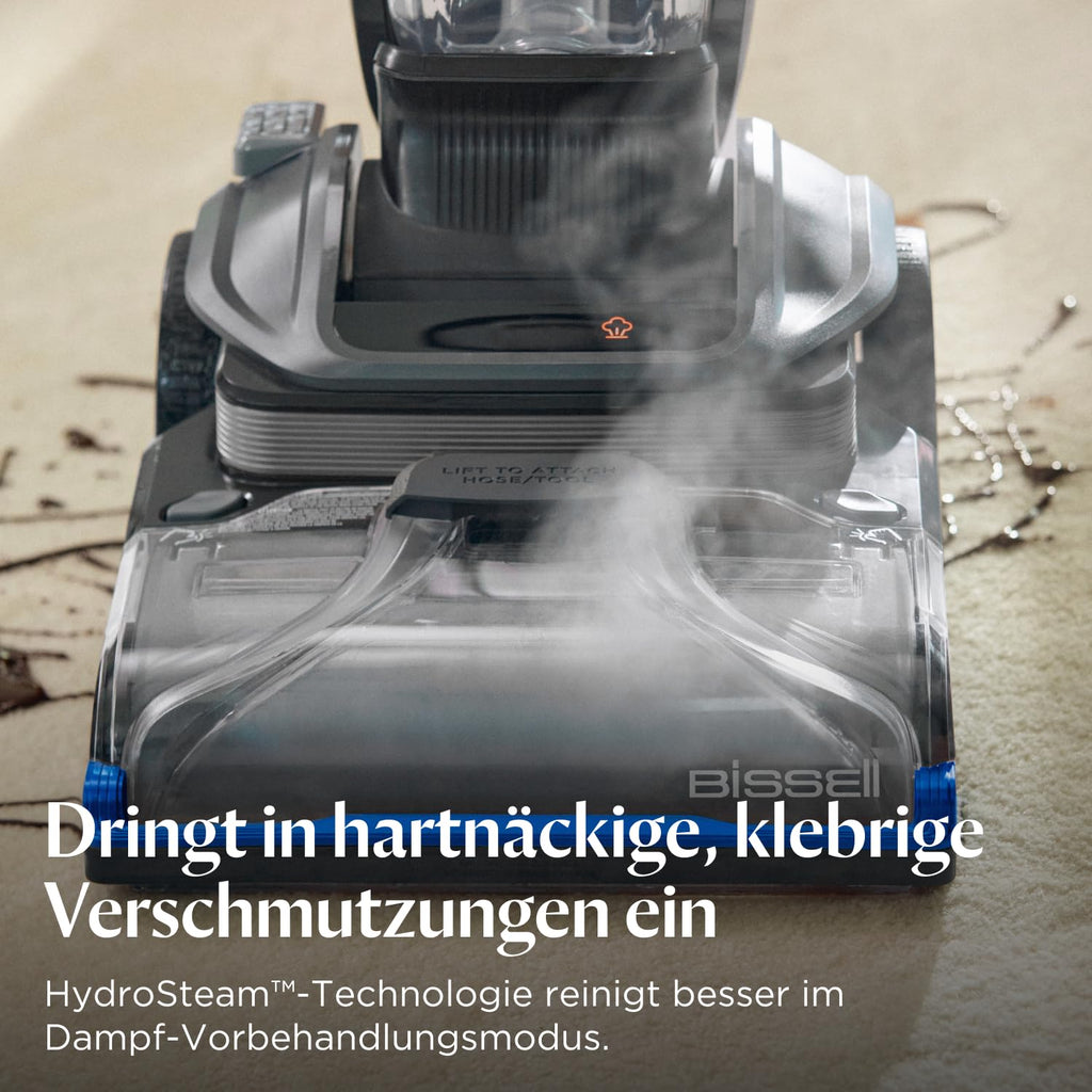 Teppichreiniger mit HydroSteam-Technologie, 1300 W, 3670N, inkl. Schlauchsystem, Tough Stain Tool und 3 Reinigungslösungen