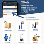 Hubwagen 2500 kg aus Stahl mit 1150 mm Gabellänge und Polyurethan-Lenkrädern für Euro-Paletten