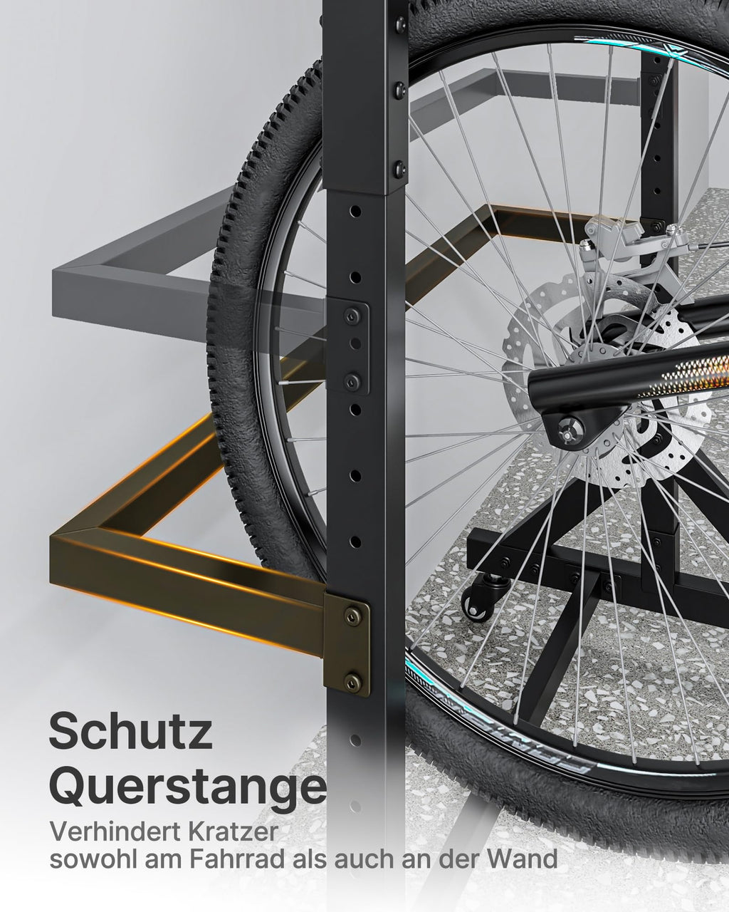 Freistehender Fahrradständer für 5 Fahrräder, Schwerlast bis 160 kg, höhenverstellbar mit Rollen