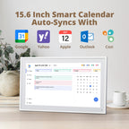 Digitaler Wandkalender 15,6 Zoll FHD Familienplaner mit 32GB Speicher und Wandhalterung, Touchscreen Tischkalender