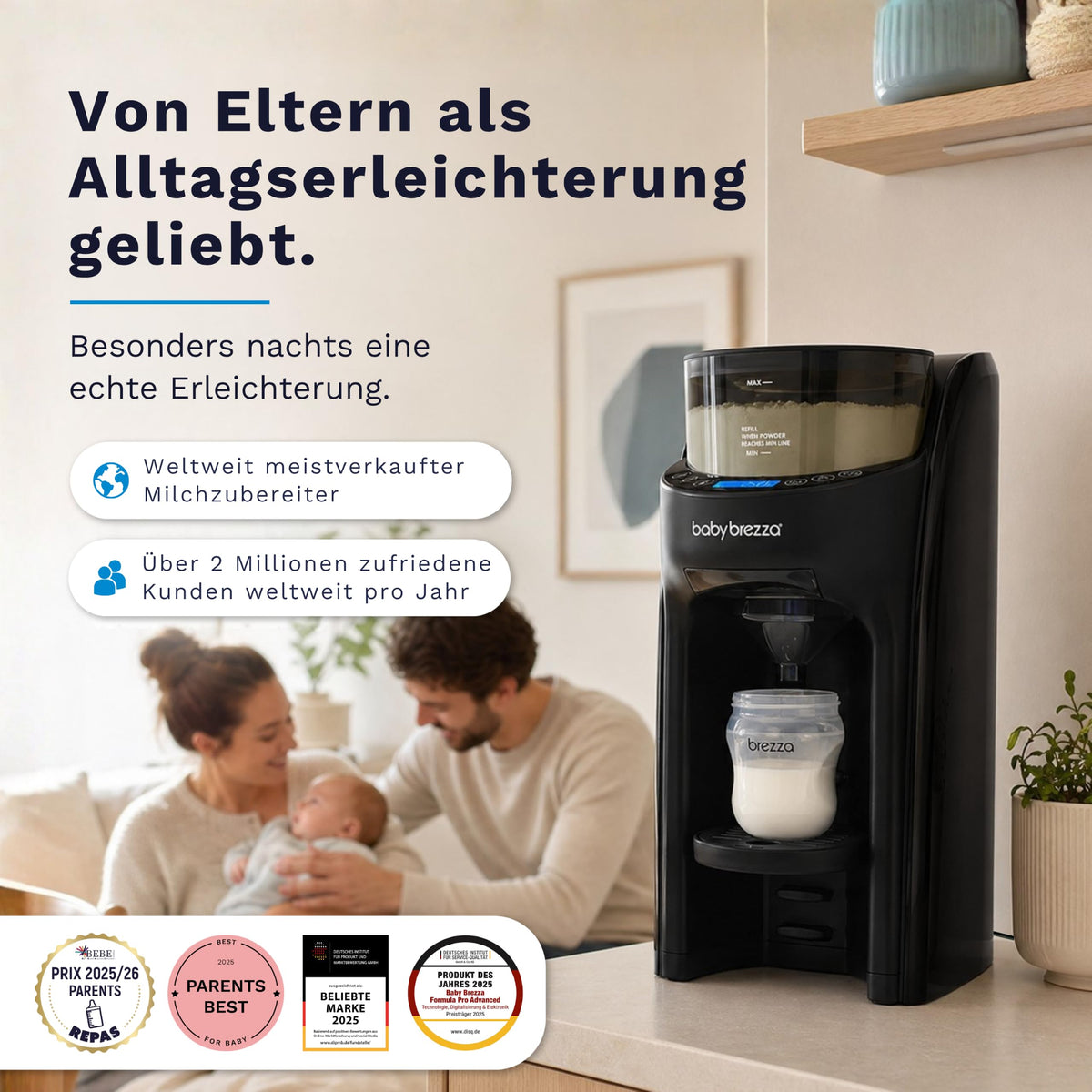 Automatischer Flaschenzubereiter Formula Pro Advanced, bereitet 60–300 ml in 30-ml-Schritten mit 22 °C, 37 °C oder 40 °C zu