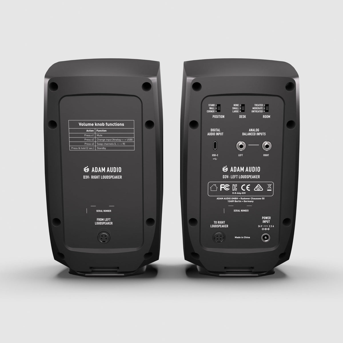 Aktive Desktop-Studiomonitore D3V 240 Watt 45 Hz USB-C Stereo mit 3,5-Zoll-Aluminium-Tieftönern und D-ART-Hochtöner