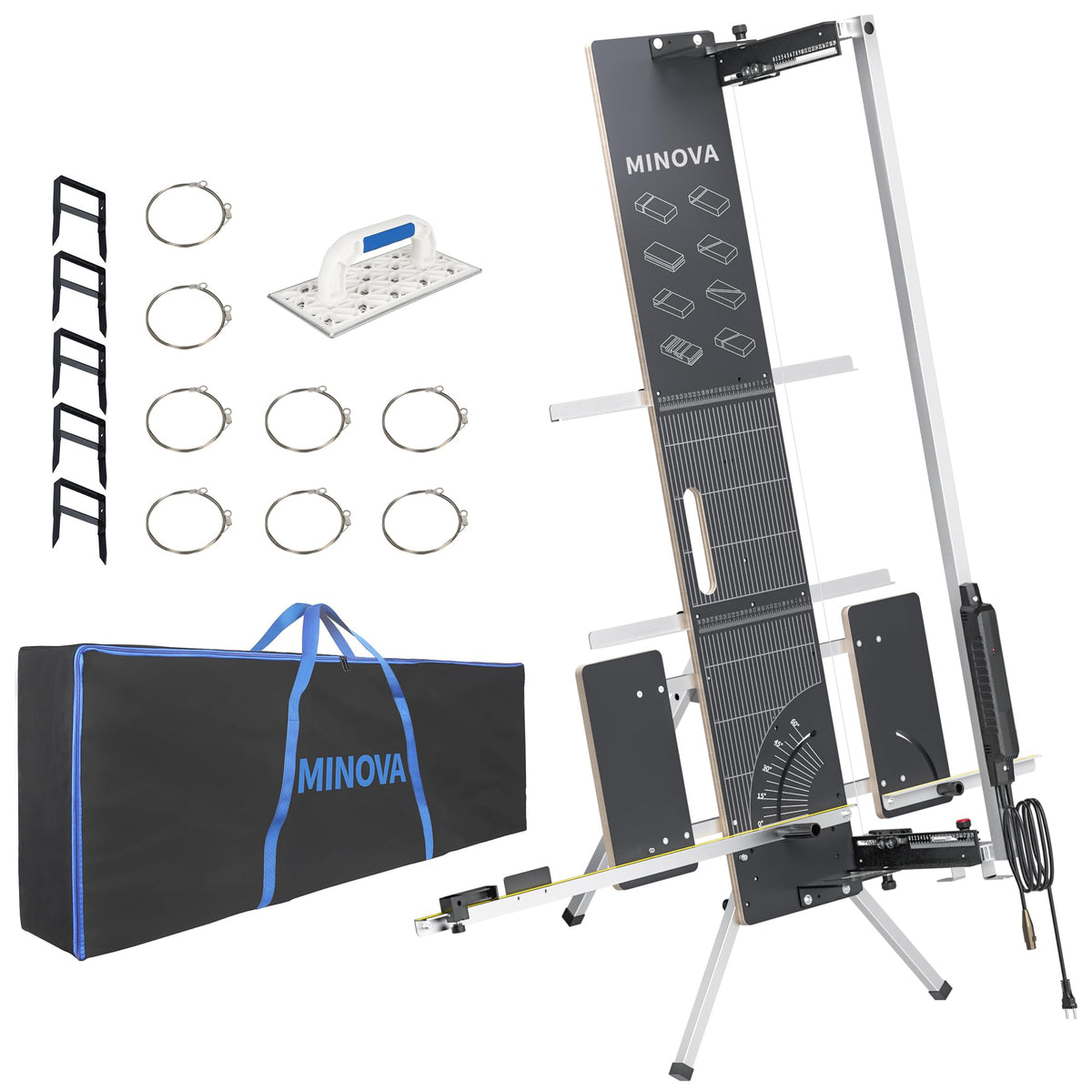Styroporschneider Modell 7 Profi 260 W, 1300 mm Schnittbreite, Komplettset mit 5 Schneidedrähten, Styrogrips und Gerüsthalterung