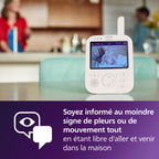 Babyphone vidéo SCD891/26 avec caméra écran 3,5 pouces zoom numérique x4 vision nocturne audio berceuses et capteur température