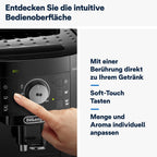 Kaffeevollautomat Magnifica S mit manuellem Milchaufschäumer und 13-stufigem Mahlwerk, schwarz