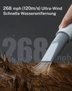Hundefön mit 120 m/s Luftgeschwindigkeit, 43 dB, 3 Temperaturstufen und 99-stufiger Gebläseregelung, inklusive 3 Aufsätze