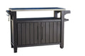 BBQ-Beistelltisch Unity XL, 134 x 51,7 x 89,6 cm, graphitgrau, wetterfest, mit Edelstahl-Arbeitsplatte, Besteckhaken, Küchenrollenhalter und