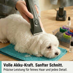 Akku-Haarschermaschine Arco Pro für Hunde und Katzen mit 1,5 mm Edelstahlklinge 120 Min Akkulaufzeit Aufsteckkämmen
