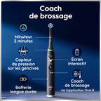Brosse à dents électrique iO 6 avec 3 brossettes de rechange 5 modes de brossage capteur de pression écran interactif étui