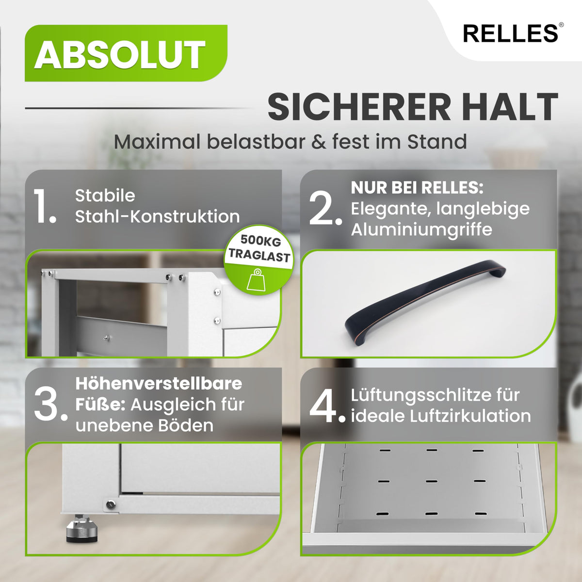 Untergestell für Waschmaschine und Trockner mit Schublade und Ablage, 500 kg Tragkraft, Stahl, 62x62x57,5 cm, höhenverstellbare Füße