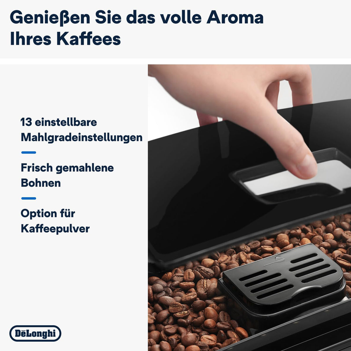 Kaffeevollautomat Magnifica S mit manuellem Milchaufschäumer und 13-stufigem Mahlwerk, schwarz